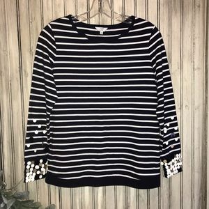 Crown & Ivy Striped Sequin Sweatshirt